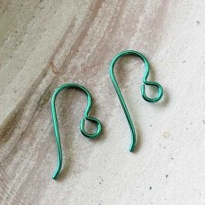 20mm Niobium Hypoallergenic 19ga Anodized Earwires - Green - Per Pair