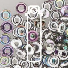 3.8x1mm Czech O Beads - Crys Silver Rainbow