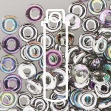 3.8x1mm Czech O Beads - Crystal Silver Rainbow - 8.1gm