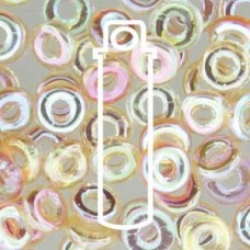 3.8x1mm Czech O Beads - Crystal Yellow Rainbow - 8.1gm