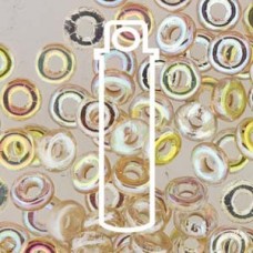 3.8x1mm Czech O Beads - Crystal Lemon Rainbow - 8.1gm