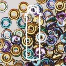 3.8x1mm Czech O Beads - Crystal Golden Rainbow - 8.1gm