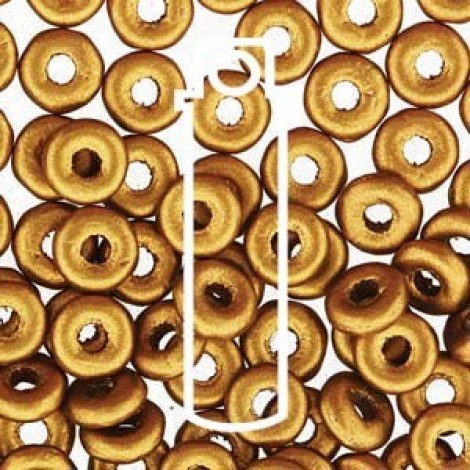 3.8x1mm Czech O Beads - Brass Gold