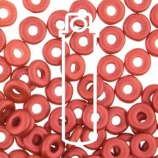 3.8x1mm Czech O Beads - Lava Red