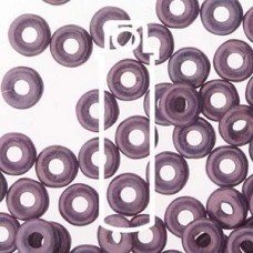 3.8x1mm Czech O Beads - Chalk White Lilac Vega - 8.1gm