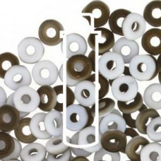 3.8x1mm Czech O Beads - Chalk White Valentinite - 8.1gm