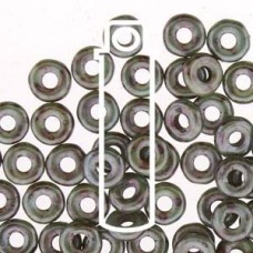 3.8x1mm Czech O Beads - Chalk White Lazure Blue - 8.1gm