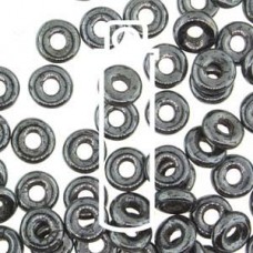 3.8x1mm Czech O Beads - Hematite - 8.1gm