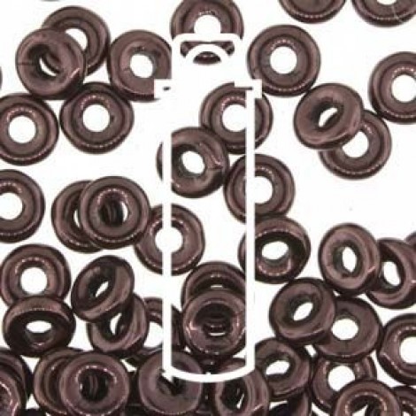 3.8x1mm Czech O Beads - Jet Lila Vega Luster - 8.1gm