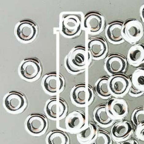3.8x1mm Czech O Beads - Jet Labrador Full - 8.1gm
