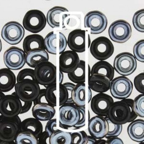 3.8x1mm Czech O Beads - Jet Blue Sky - 8.1gm 3.8x1mm Czech O Beads - Jet Blue Sky - 8.1gm