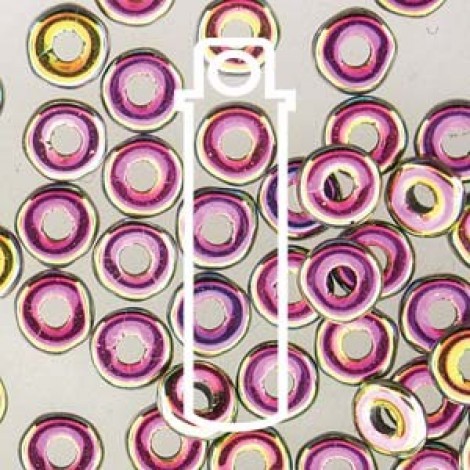 3.8x1mm Czech O Beads - Jet Vitrail Full - 8.1gm