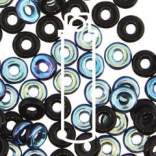 3.8x1mm Czech O Beads - Jet AB - 8.1gm