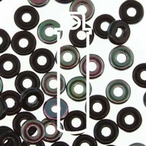 3.8x1mm Czech O Beads - Jet Apricot - 8.1gm 3.8x1mm Czech O Beads - Jet Apricot - 8.1gm