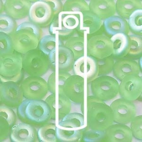 3.8x1mm Czech O Beads - Peridot AB Matte - 8.1gm 3.8x1mm Czech O Beads - Peridot AB Matte - 8.1gm