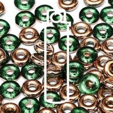 3.8x1mm Czech O Beads - Emerald Capri Gold - 8.1gm