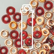 3.8x1mm Czech O Beads - Red Capri Gold - 8.1gm