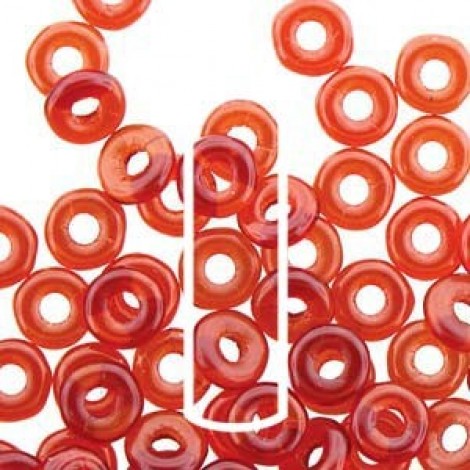 3.8x1mm Czech O Beads - Red - 8.1gm 3.8x1mm Czech O Beads - Red - 8.1gm