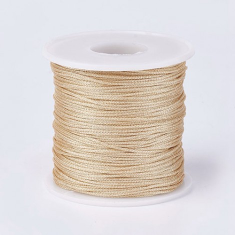 1mm Gold Polyester Braided Metallic Cord - 100m Roll