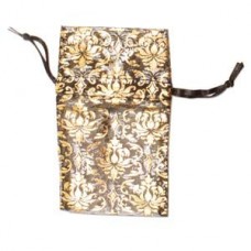 70x80mm (ID) Black & Gold Organza Pouches - Pk 12