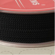 1.0mm High Quality Milan Sky System Twisted Braided Faux Silk Cord - Black