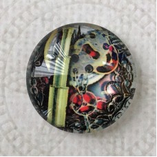 20mm Art Glass Round Cabochons - Steampunk Design 8 - Each