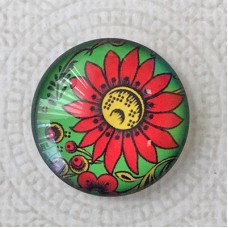 25mm Art Glass Backed Cabochons - Sunflower Series 5 - Each