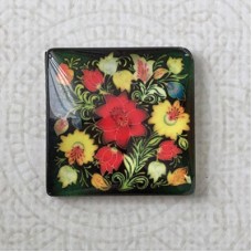 25mm Art Glass Backed Square Cabochons - Tapestry 10