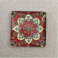 25mm Art Glass Backed Square Cabochons - Tapestry 4 - Each