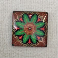 25mm Art Glass Backed Square Cabochons - Tapestry 5 - Each