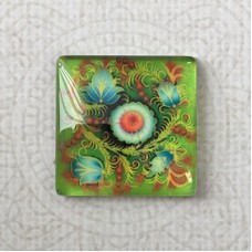 25mm Art Glass Backed Square Cabochons - Tapestry 9