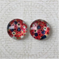 12mm Art Glass Backed Cabochons - Maple Leaf Series 2 - Per Pair