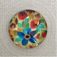 25mm Art Glass Backed Cabochons - Maple Leaf Series 6 - Each