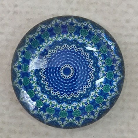 20mm Art Glass Cabochons - Blues Mix 10 - Each 20mm Art Glass Cabochons - Blues Mix 10 - Each