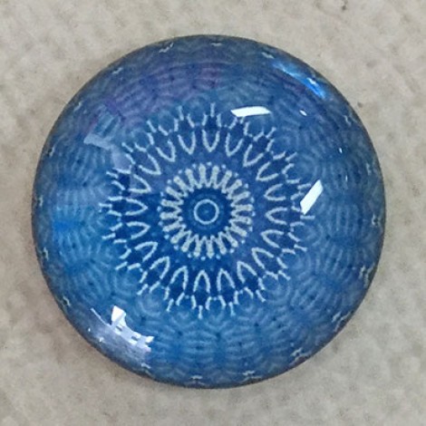 20mm Art Glass Cabochons - Blues Mix 4 - Each 20mm Art Glass Cabochons - Blues Mix 4 - Each