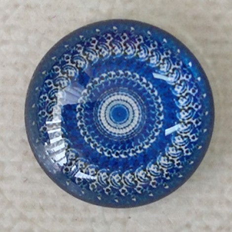 20mm Art Glass Cabochons - Blues Mix 5 - Each