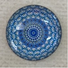 20mm Art Glass Cabochons - Blues Mix 7 - Each