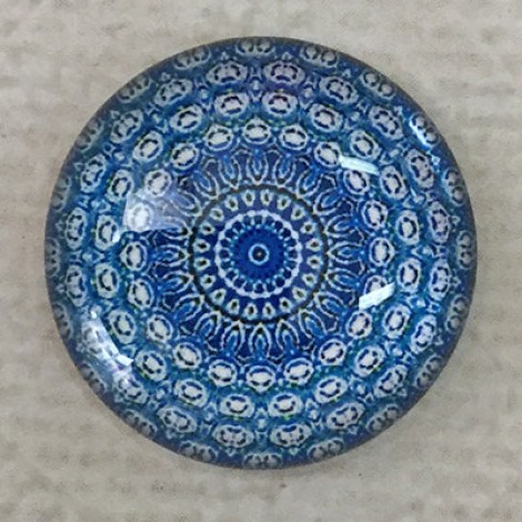 20mm Art Glass Cabochons - Blues Mix 7 - Each 20mm Art Glass Cabochons - Blues Mix 7 - Each