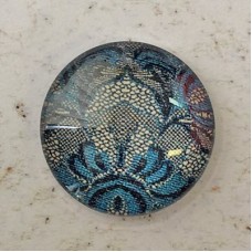 25mm Art Glass Backed Cabochons - Linen & Lace 12 - Each