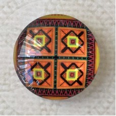 20mm Art Glass Round Cabochons - Turkish Design 2 - Each