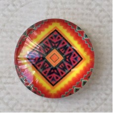 20mm Art Glass Round Cabochons - Turkish Design 3 - Each