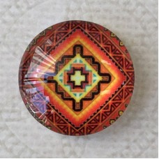 20mm Art Glass Round Cabochons - Turkish Design 4 - Each
