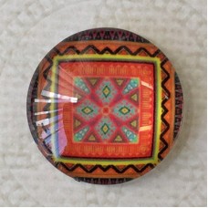 20mm Art Glass Round Cabochons - Turkish Design 8 - Each