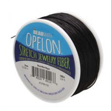 .7mm Beadsmith Opelon Black Stretch Jewelry Fiber - 100m