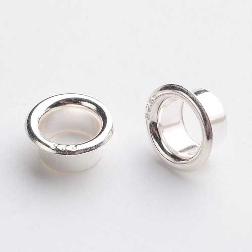 7mm (ID 5mm) 925 Sterling Silver Bead Cores (Collar/Grommet) Beadcaps