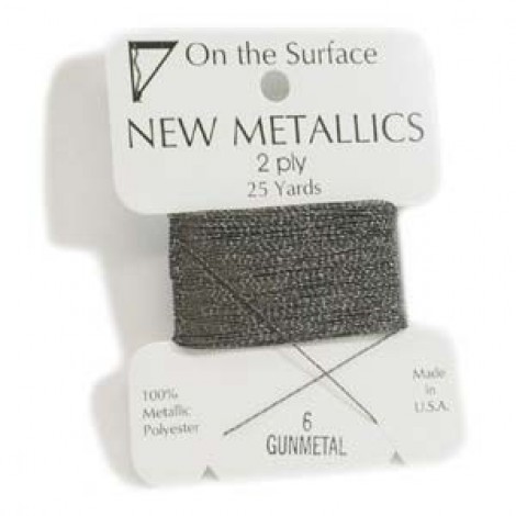 On the Surface Metallic Thread - Gunmetal - 25yd