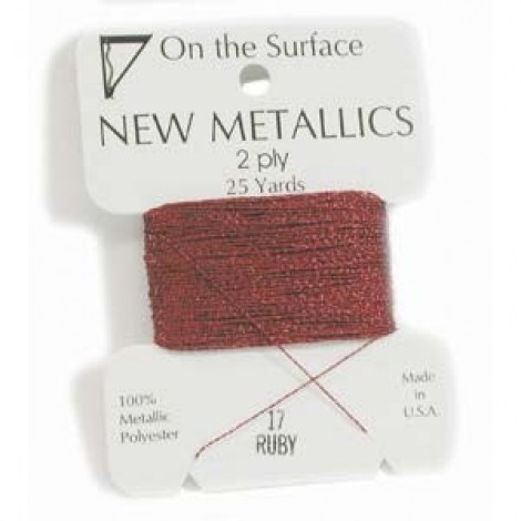 On the Surface Metallic Thread - Ruby - 25yd