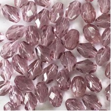 8x6mm Lt Amethyst Fire Polished Oval Beads - Pack of 20