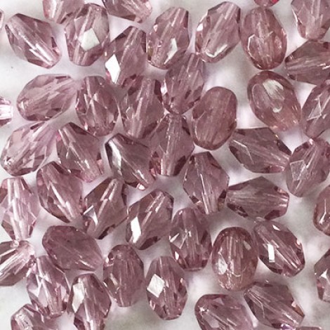 8x6mm Lt Amethyst Fire Polished Oval Beads - Pack of 20