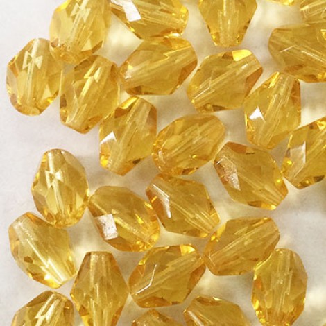 8x6mm Amber Fire Polished Oval Beads - Pack of 20